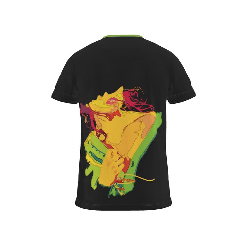 BoomGoo® T-shirt (unisex) pop art "LadyBlues" 1b on black