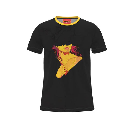 BoomGoo® T-shirt (unisex) pop art "LadyBlues" 1rb red on black