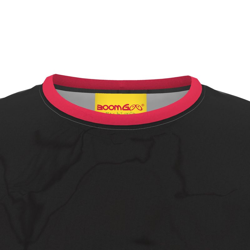BoomGoo® T-shirt (unisex) pop art "LadyBlues" 1rc red on black