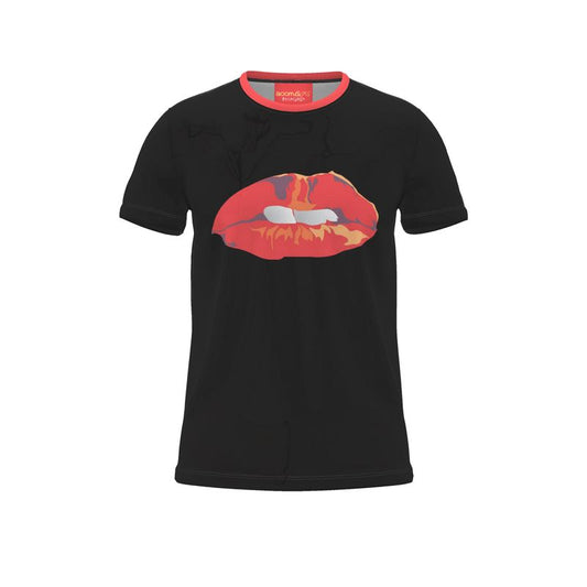 BoomGoo® T-shirt (unisex) pop art "LadyBlues" 1L Lips on black