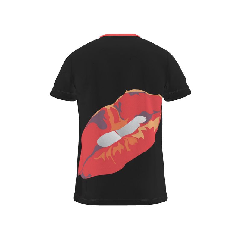 BoomGoo® T-shirt (unisex) pop art "LadyBlues" 1L Lips on black