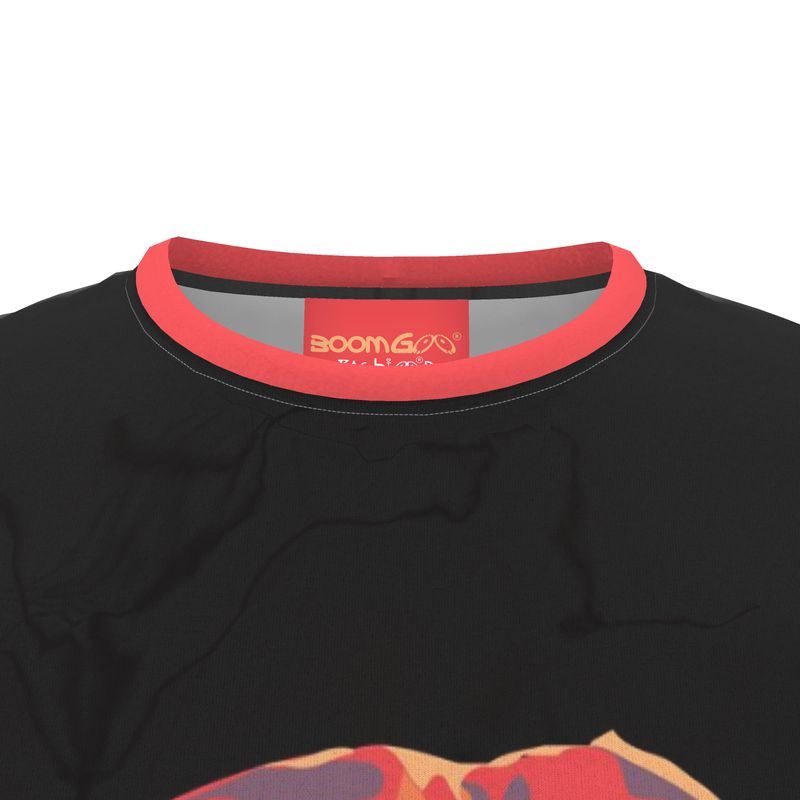 BoomGoo® T-shirt (unisex) pop art "LadyBlues" 1L Lips on black