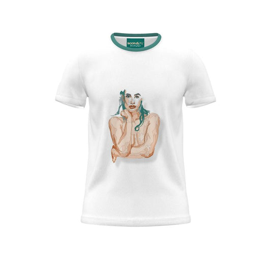 BoomGoo® T-shirt (unisex) pop art "Cheveux Nue" 1cs crop sketch