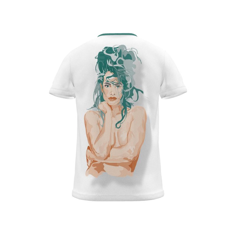 BoomGoo® T-shirt (unisex) pop art "Cheveux Nue" 1cs crop sketch