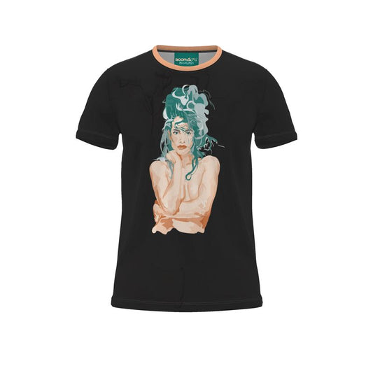 BoomGoo® T-shirt (unisex) pop art "Cheveux Nue" 1b on black
