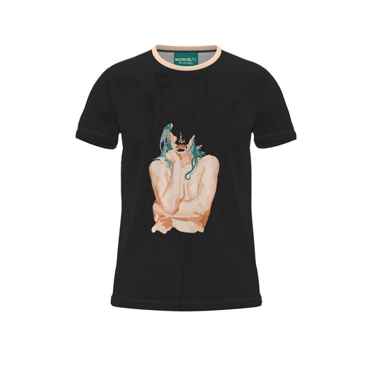 BoomGoo® T-shirt (unisex) pop art "Cheveux Nue" 1cb crop on black