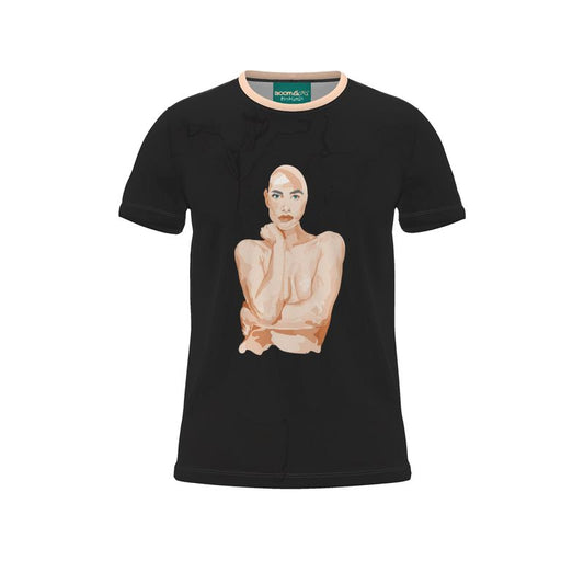 BoomGoo® T-shirt (unisex) pop art "Cheveux Nue" 1nb nue on black
