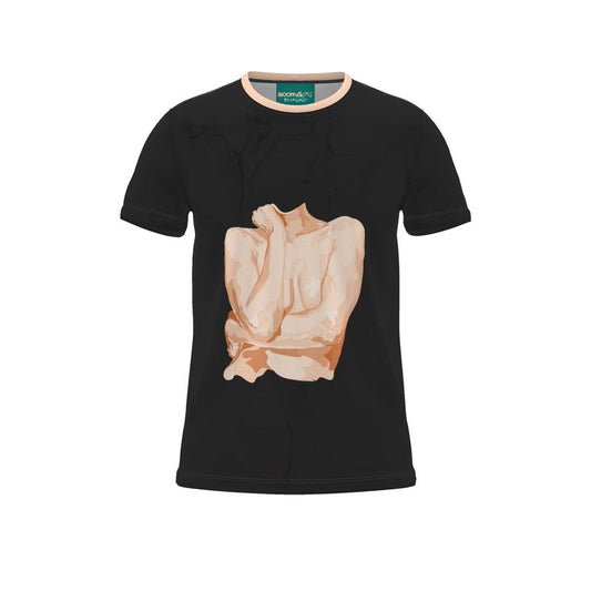 BoomGoo® T-shirt (unisex) pop art "Cheveux Nue" 1ncb nue crop on black