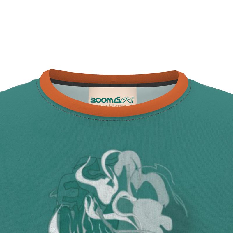 BoomGoo® T-shirt (unisex) pop art "Cheveux Nue" 1sg sketch on green