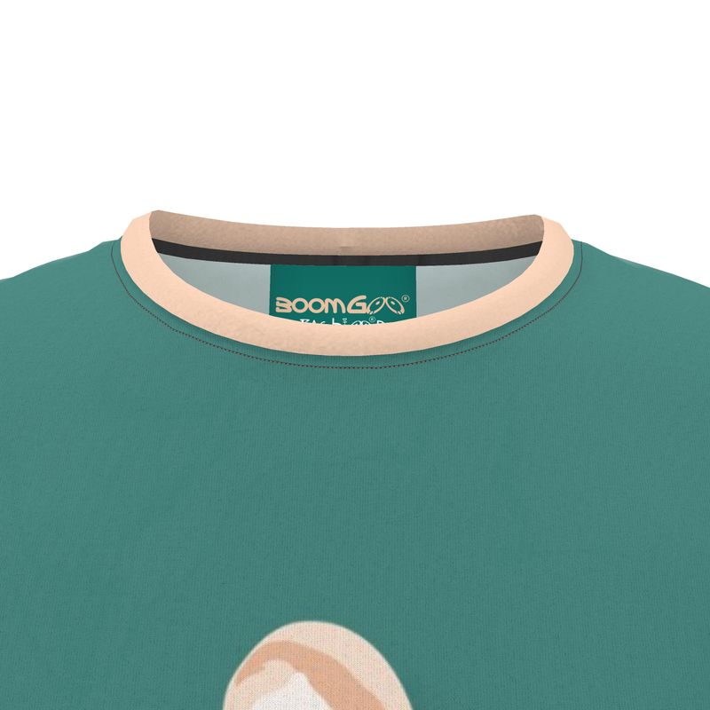 BoomGoo® T-shirt (unisex) pop art "Cheveux Nue" 1ng nue on green