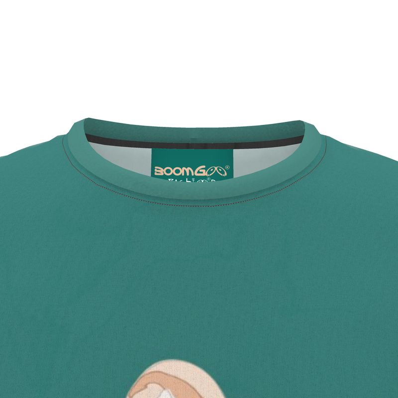 BoomGoo® T-shirt (unisex) pop art "Cheveux Nue" 1ns nue sketch green