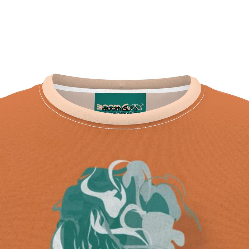 BoomGoo® T-shirt (unisex) pop art "Cheveux Nue" 1skb on brown