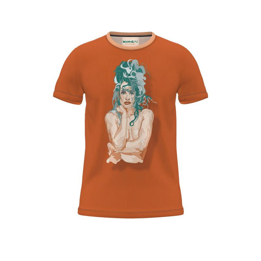BoomGoo® T-shirt (unisex) pop art "Cheveux Nue" 1sb sketch on brown