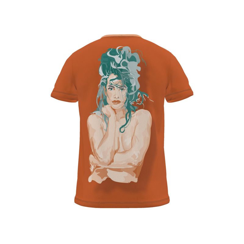 BoomGoo® T-shirt (unisex) pop art "Cheveux Nue" 1sb sketch on brown