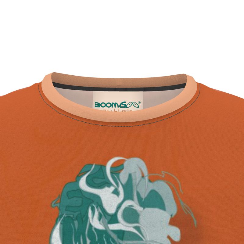 BoomGoo® T-shirt (unisex) pop art "Cheveux Nue" 1sb sketch on brown