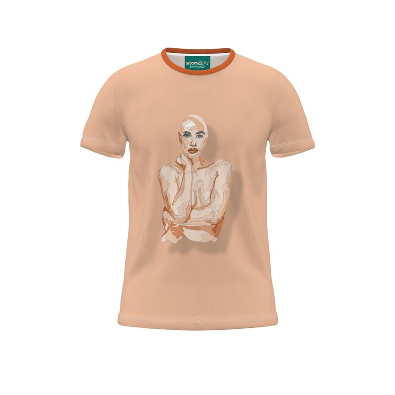 BoomGoo® T-shirt (unisex) pop art "Cheveux Nue" 1nsp nue sketch pink