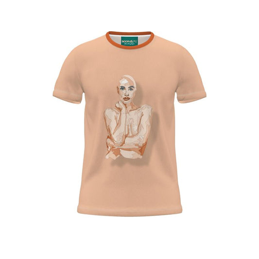 BoomGoo® T-shirt (unisex) pop art "Cheveux Nue" 1nsp nue sketch pink