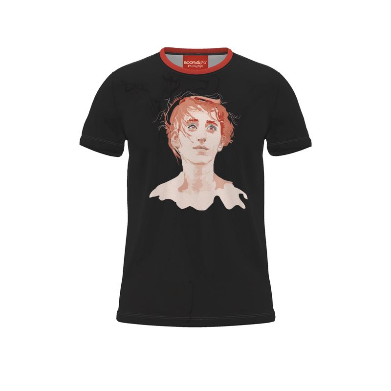 BoomGoo® T-shirt (unisex) pop art "Dany" 1cb crop on black