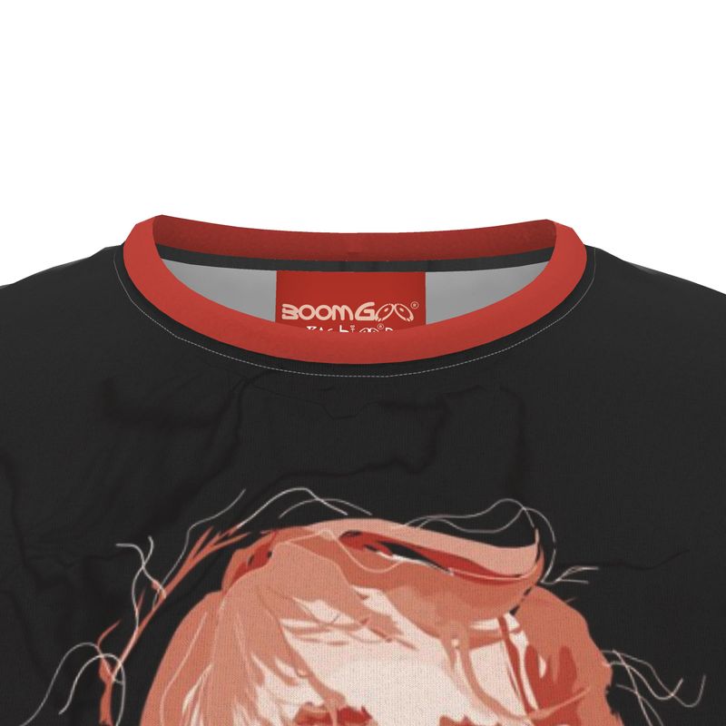 BoomGoo® T-shirt (unisex) pop art "Dany" 1cb crop on black
