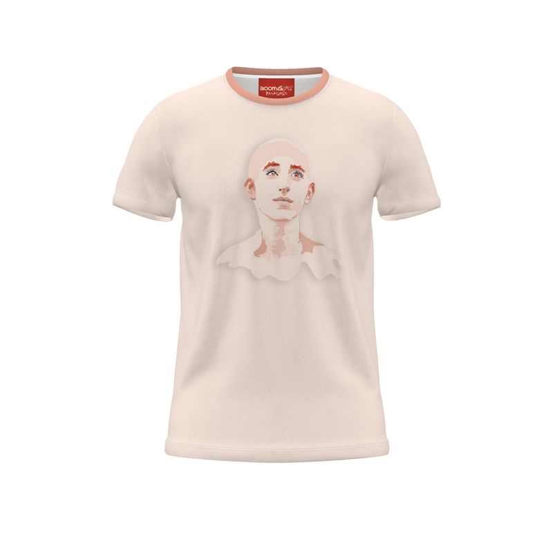 BoomGoo® T-shirt (unisex) pop art "Dany" 1bp bald on pink