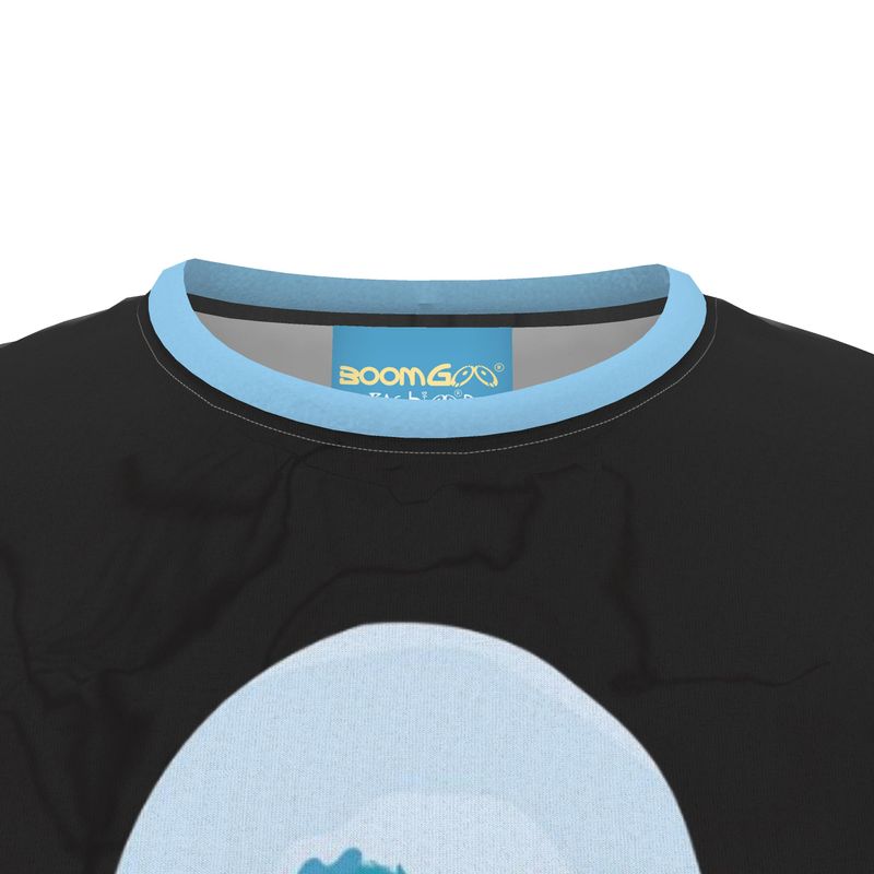 BoomGoo® T-shirt (unisex) pop art "Dany" 2bb iGuru blue on black