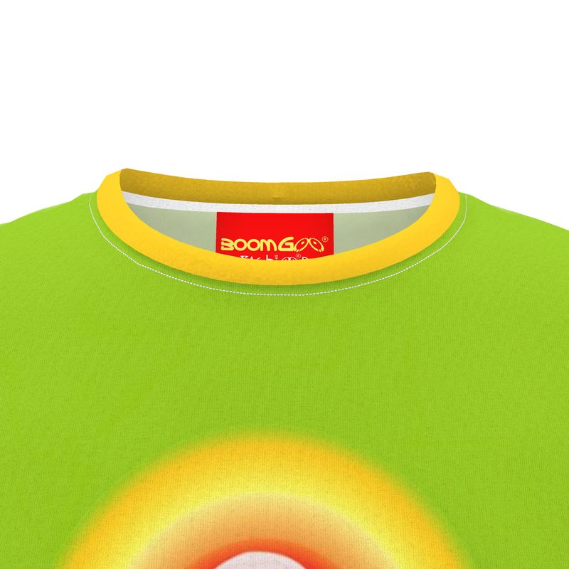 Pop art all-over print : ) T-shirt • Dany 6g iGuru circles on green