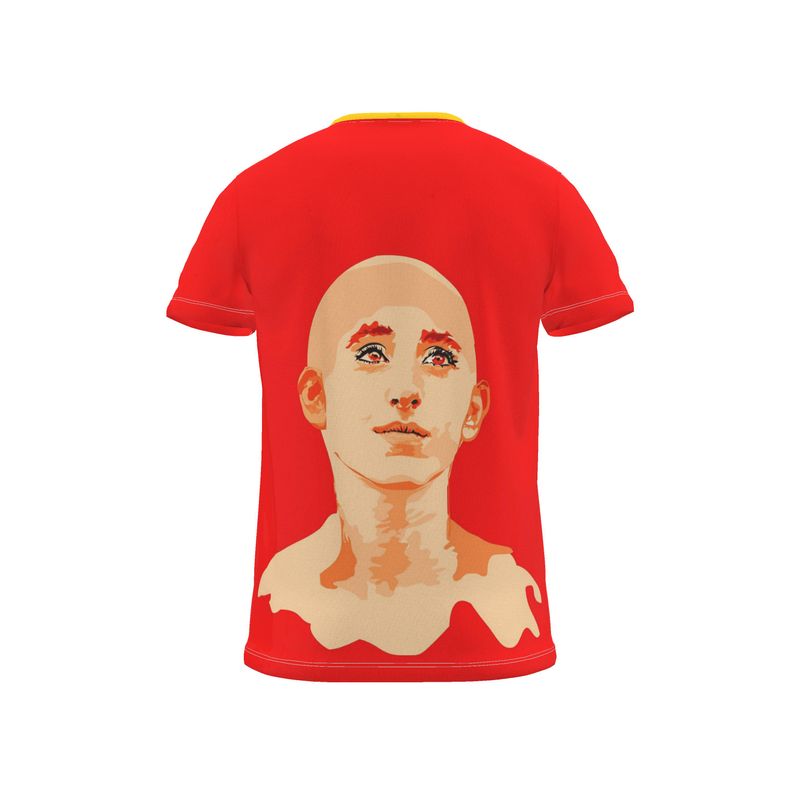 Pop art all-over print : ) T-shirt • Dany 6r iGuru circles on red