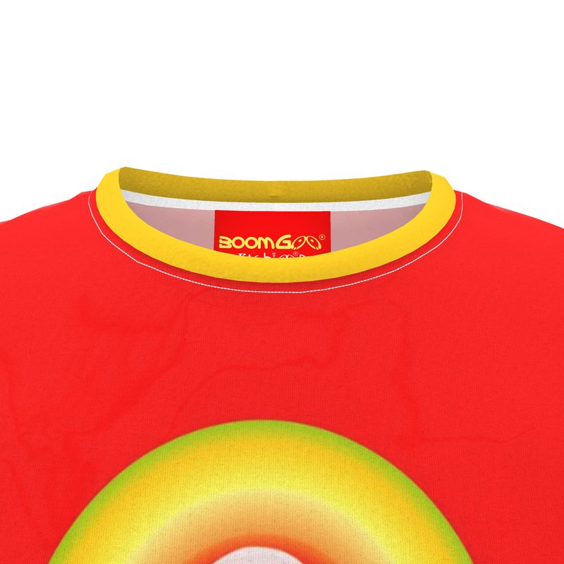 Pop art all-over print : ) T-shirt • Dany 6r iGuru circles on red