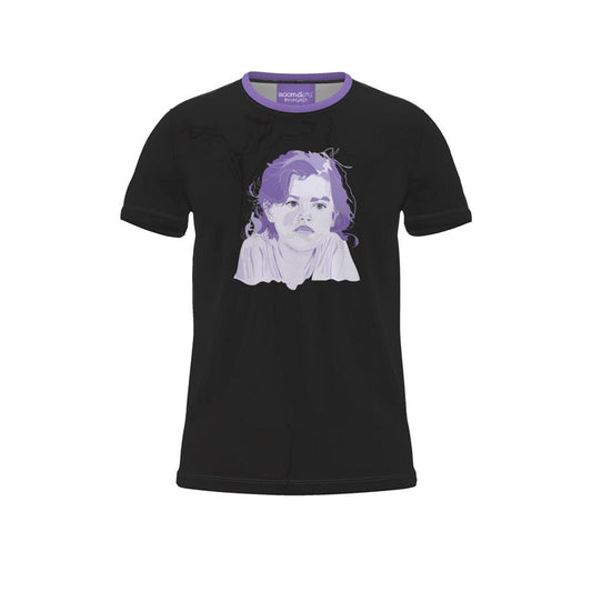 BoomGoo® T-shirt (unisex) pop art "EuroPhili Girl" 1b on black