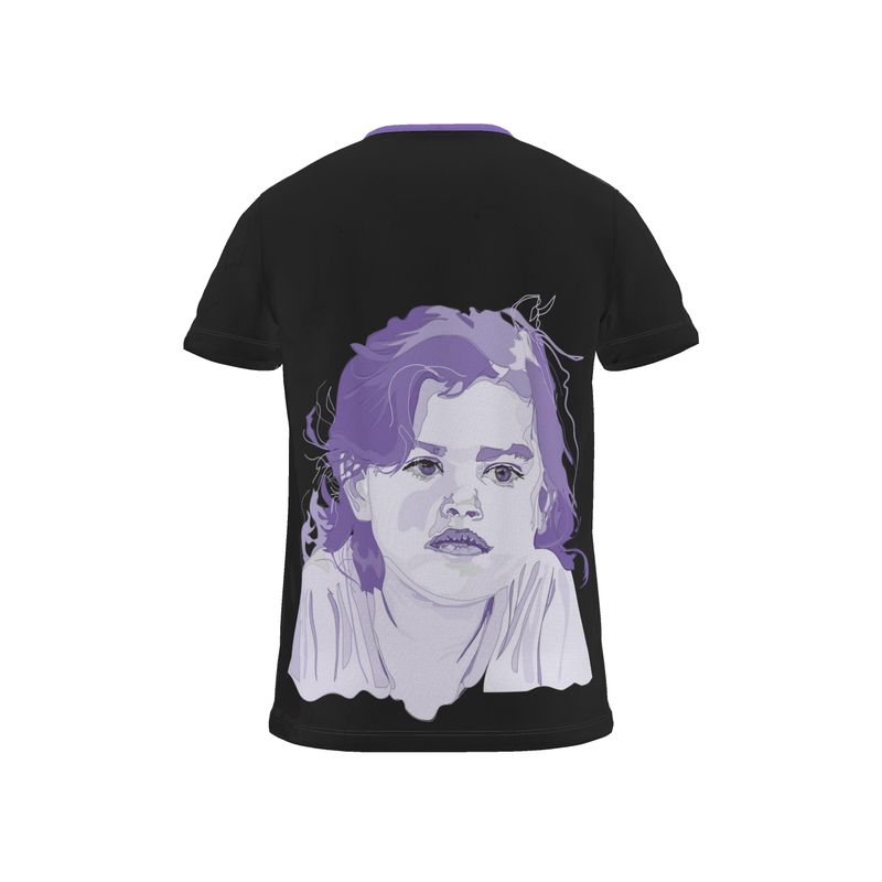 BoomGoo® T-shirt (unisex) pop art "EuroPhili Girl" 1b on black