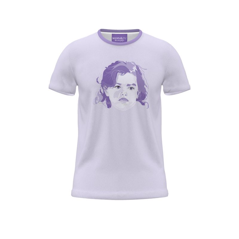 BoomGoo® T-shirt (unisex) pop art "EuroPhili Girl" 1hL on lavender