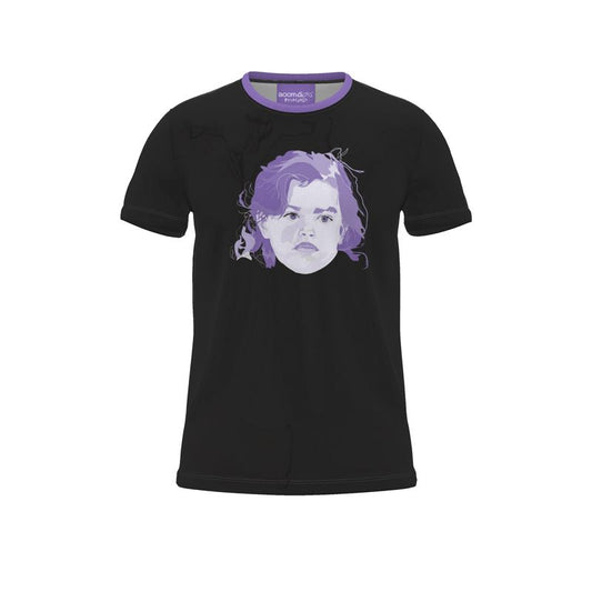 BoomGoo® T-shirt (unisex) pop art "EuroPhili Girl" 1hb on black