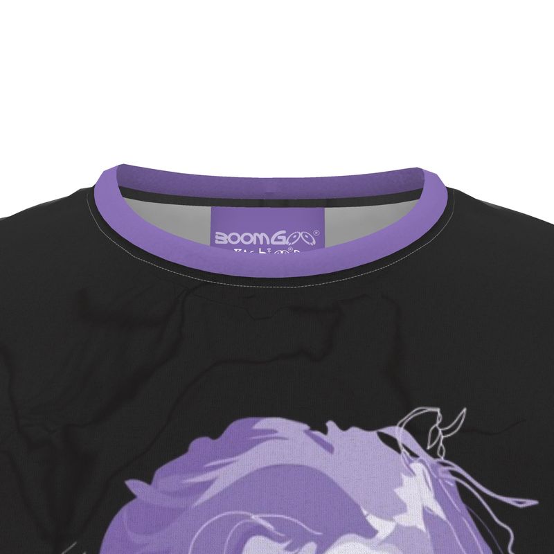 BoomGoo® T-shirt (unisex) pop art "EuroPhili Girl" 1hb on black