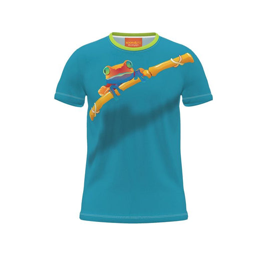 BoomGoo® T-shirt (unisex) "frrrog" 1b on blue