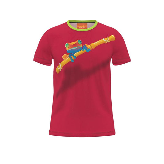 BoomGoo® T-shirt (unisex) "frrrog" 1r on red