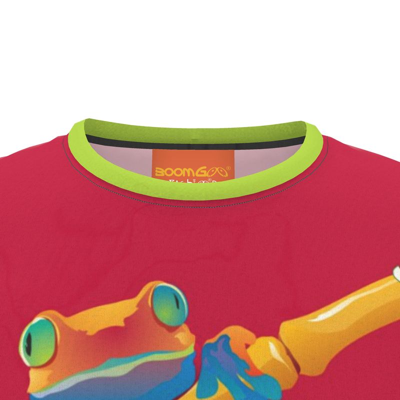BoomGoo® T-shirt (unisex) "frrrog" 1r on red