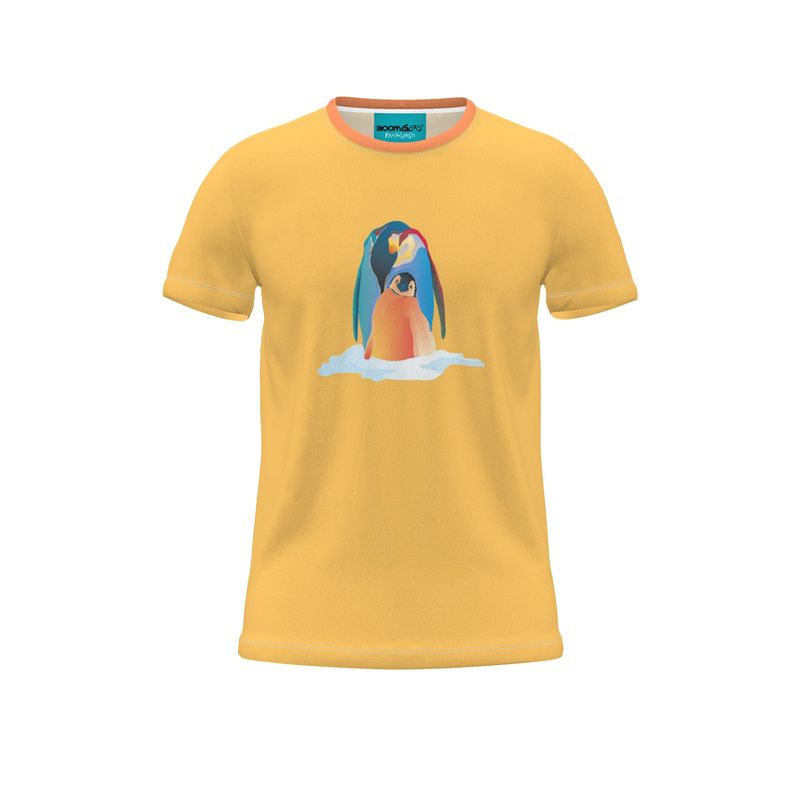 BoomGoo® T-shirt (unisex) pop art "Papapapenguin" 1y on yellow