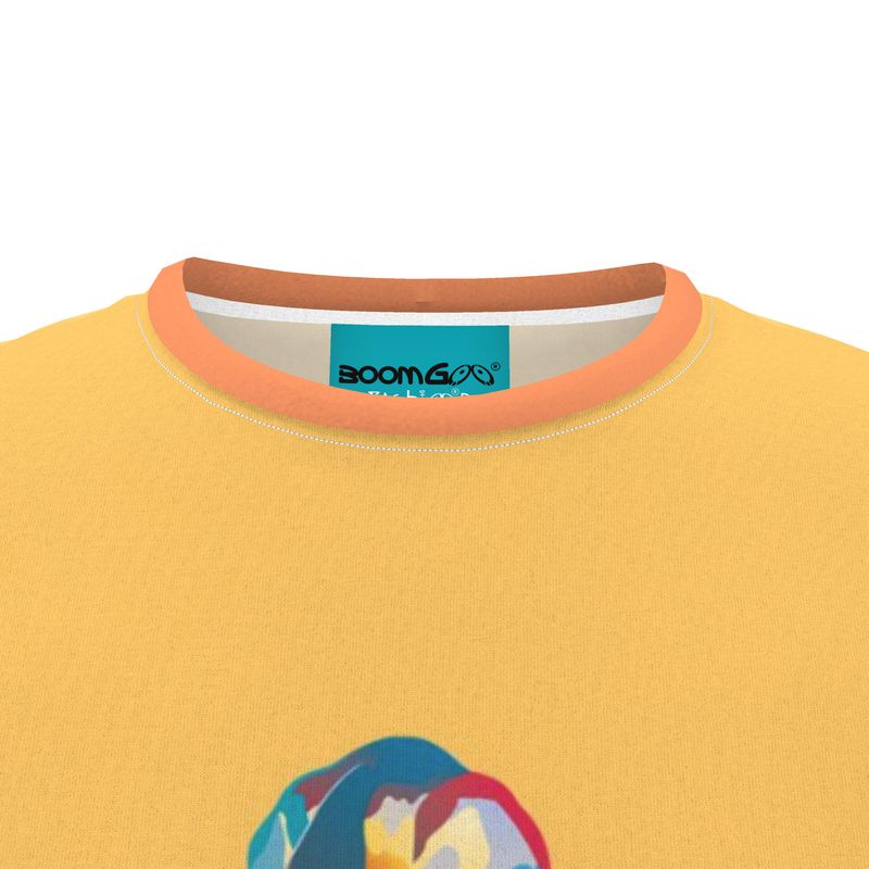 BoomGoo® T-shirt (unisex) pop art "Papapapenguin" 1y on yellow
