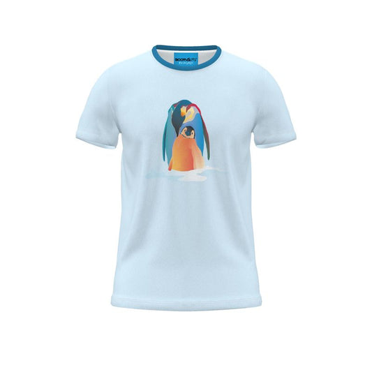 BoomGoo® T-shirt (unisex) pop art "Papapapenguin" 1ib on ice blue