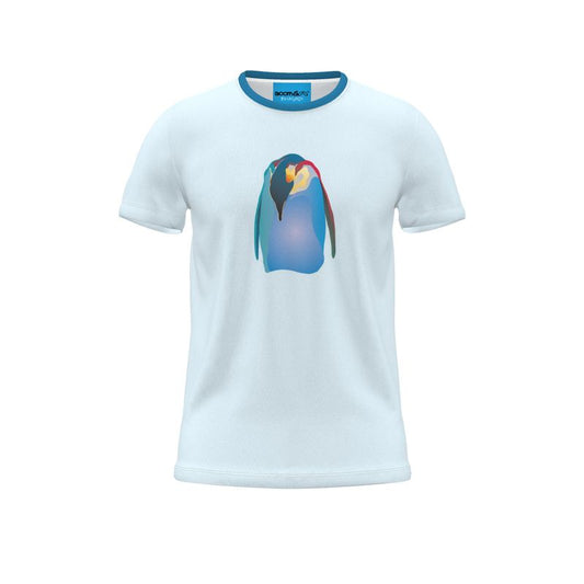 BoomGoo® T-shirt (unisex) pop art "Papapapenguin" 1pib solo ice blue