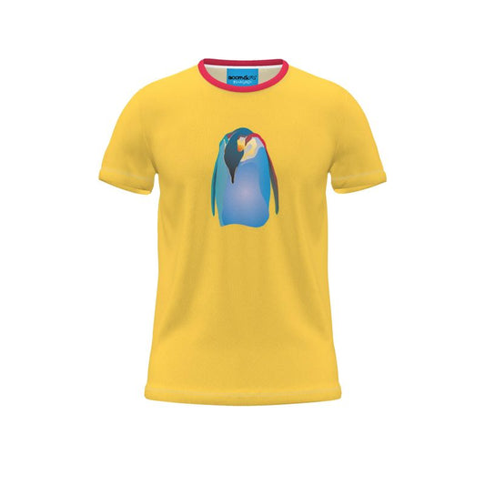 BoomGoo® T-shirt (unisex) pop art "Papapapenguin" 1py solo on yellow
