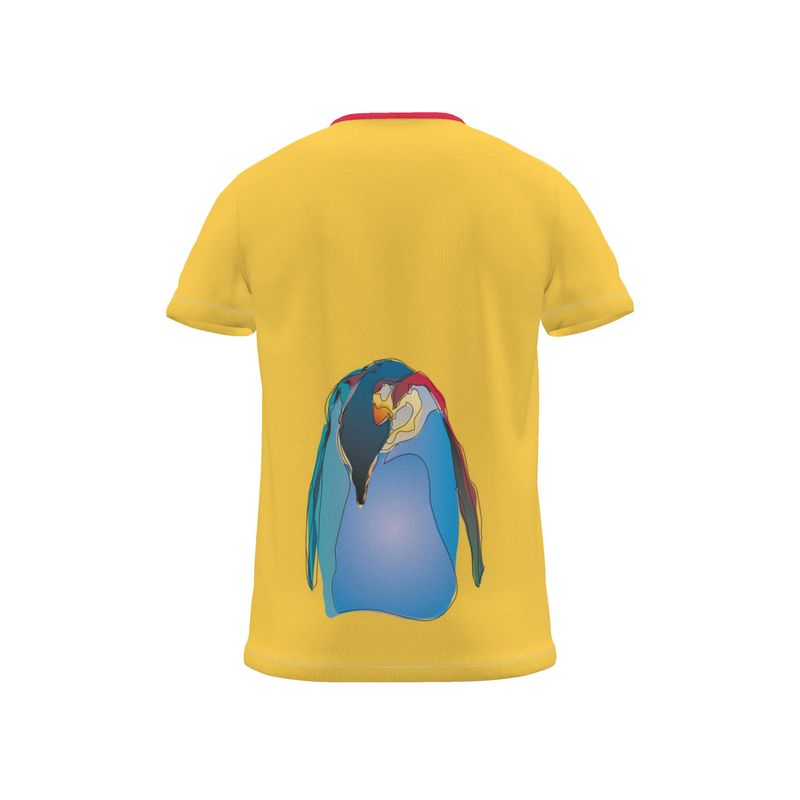 BoomGoo® T-shirt (unisex) pop art "Papapapenguin" 1py solo on yellow