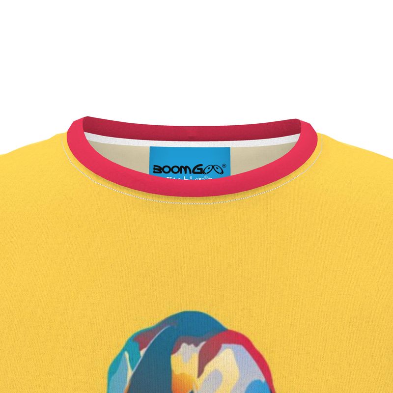 BoomGoo® T-shirt (unisex) pop art "Papapapenguin" 1py solo on yellow