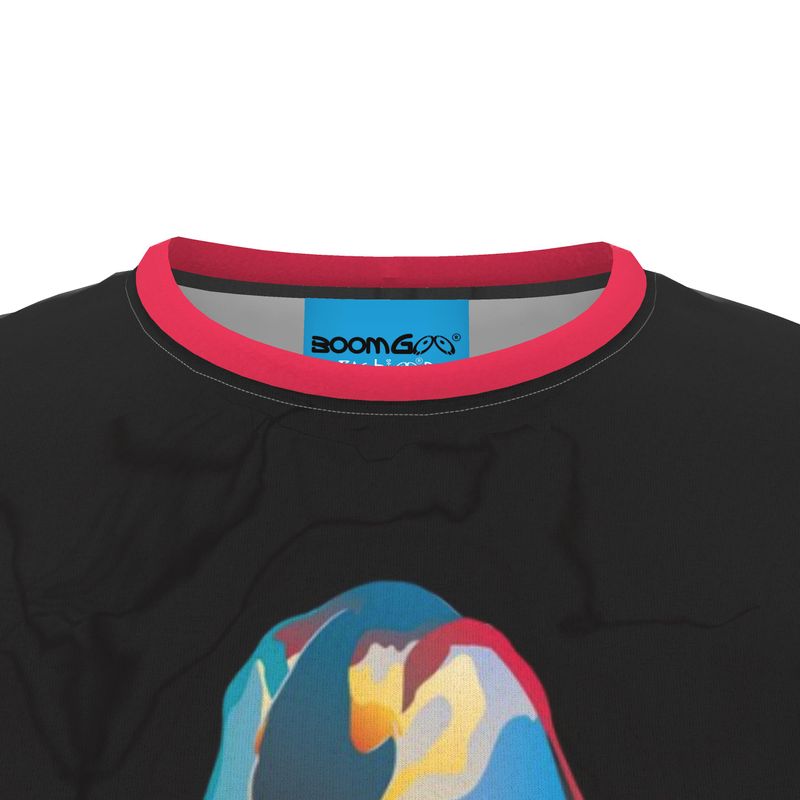 BoomGoo® T-shirt (unisex) pop art "Papapapenguin" 1pb solo on black