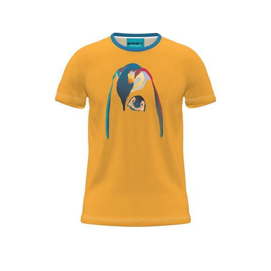 BoomGoo® T-shirt (unisex) pop art "Papapapenguin" 1cy crop on yellow
