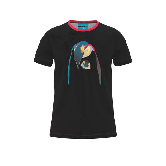 BoomGoo® T-shirt (unisex) pop art "Papapapenguin" 1cbk crop on black