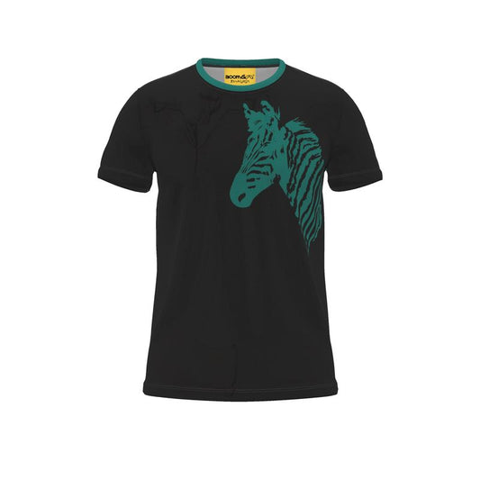 BoomGoo® T-shirt (unisex) "Zzzebra" 1gbk on black
