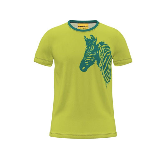 BoomGoo® T-shirt (unisex) "Zzzebra" 1g2 on green