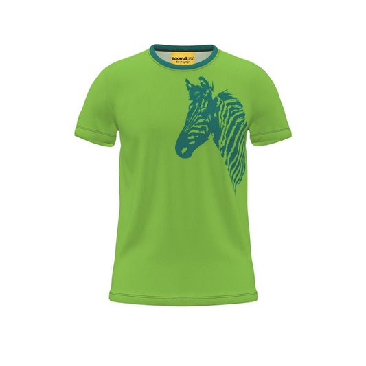 BoomGoo® T-shirt (unisex) "Zzzebra" 1g on green