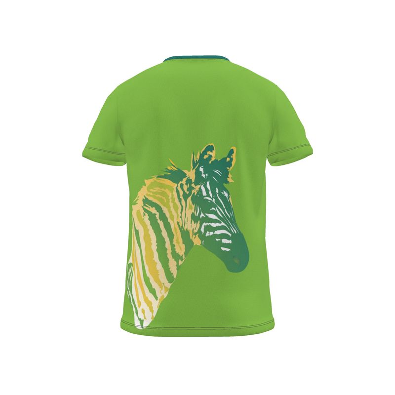 BoomGoo® T-shirt (unisex) "Zzzebra" 1gg on green